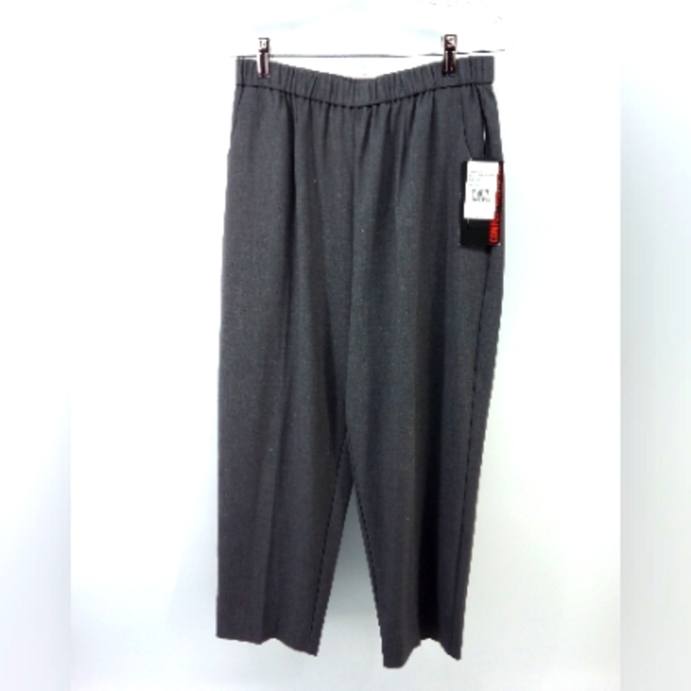 NWT Briggs Elastic Waist Heather Gray Pants Trousers 12 P Petite Spandex Blend